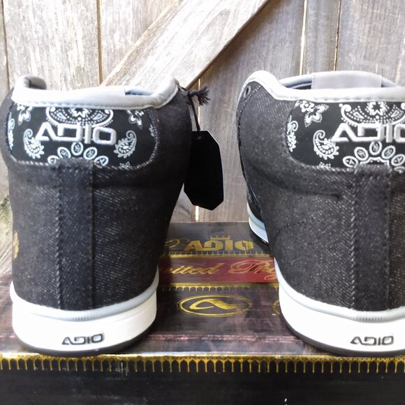 Adio Skate Jasper High Men Size 8 US Black/Bandana LP 9562 Sales Sample Denim main image 13